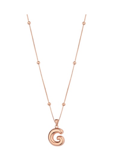 Taşsız Gümüş Tombul Harf - G Harfi Rose Gold