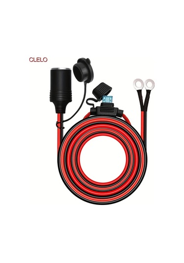 Boatshop1 Clelo Araba Kadın 10ft 3m 12 24v Güç Kaynağı Araba Fişi 14 Awg Kablo 15a Sigorta Ağır Hizmet Dc Fiş Priz Uzatma Terminalli Pil Türü