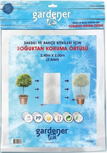 Gardener 11304 Saksılı Bitkiler İçin Soğuktan Koruma Örtüsü 30 G - 2,4 M X 2 M 2 Adet