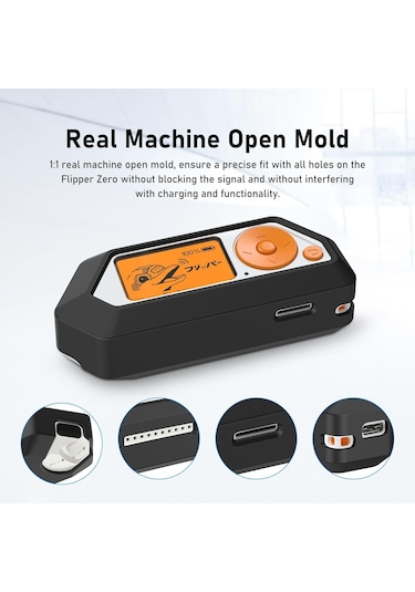 For Flipper Zero Electronic Pet Silicone Full-cover Protective Case Black