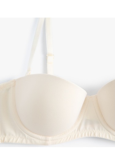 Koton Dolgusuz Balenli Sütyen Straplez Kaplı Ekru 4slk10001mk 4SLK10001MK002 Ekru