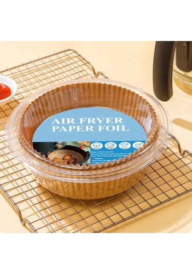 100 Adet Hava Fritöz Pişirme Kağıdı Gıda Yağı Emici Kağıt Kahverengi