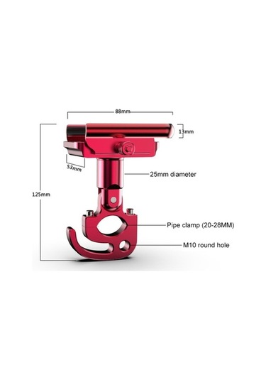 Novahub Kancalı Motosiklet Alüminyum Braketi, 4-6,5 İçin Siyah Uygun Siyah