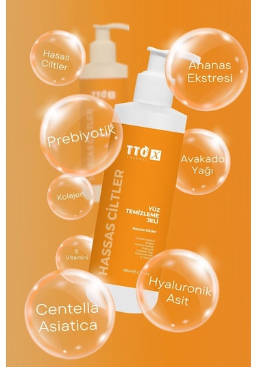 Tto X Yüz Temizleme Jeli Hassas Ciltler 200 Ml