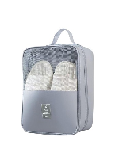 Su Geçirmez Saklama Çantası Tekerlekli Kutu Aksesuarları Bavul Düzenleyiciler Taşınabilir Ayakkabı Çantası Ev Gri