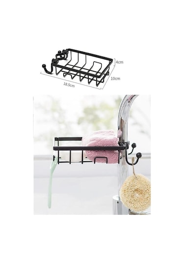 Periboia Musluğa Sabitlenen Çelik Bulaşık Süngeri Katı Sabun Tut