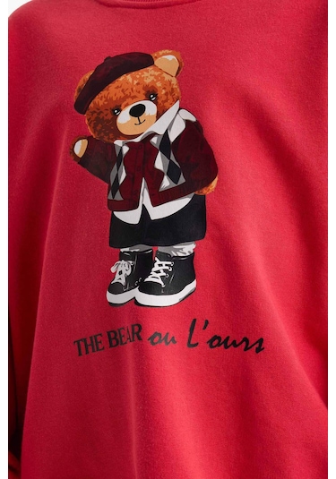 Defacto Mercan Kız Çocuk Sweatshirt E7841a8/rd351 Mercan