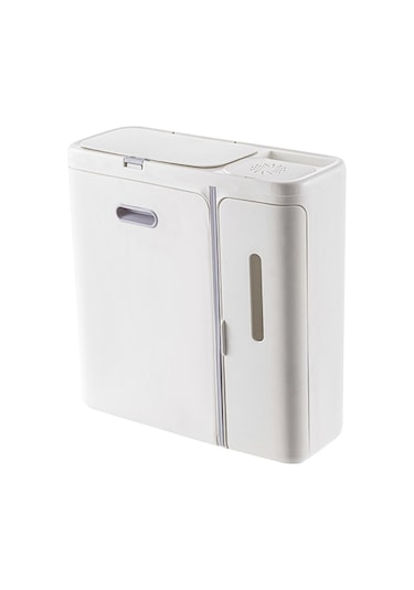 Suntek Magideal Kapaklı Asılı Çöp Kutusu Kağıt Sepeti Beyaz