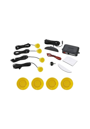 Dijital Ekranlı Araç Park Sensörü Ses İkazlı 4 Sensörlü Metalik Sarı
