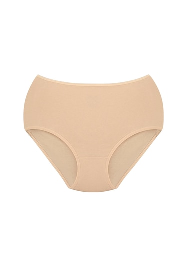 Kadın Pamuklu Likralı Yüksel Bel Külot Renkli 6'lı Paket Beyaz - Siyah - Ten