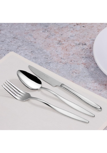 Serenk Milano Çelik Çatal Kaşık Bıçak Takımı 18 Parça Gümüş