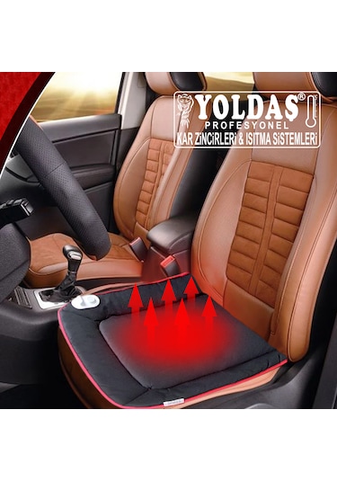 Yoldaş Jel Isıtmalı Oto Koltuk Minderi Çiftli Siyah