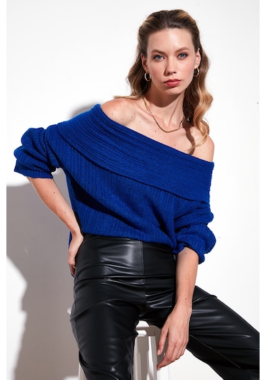 Lela Oversize Fit Madonna Yaka Triko Bayan Kazak 4615216 Saks