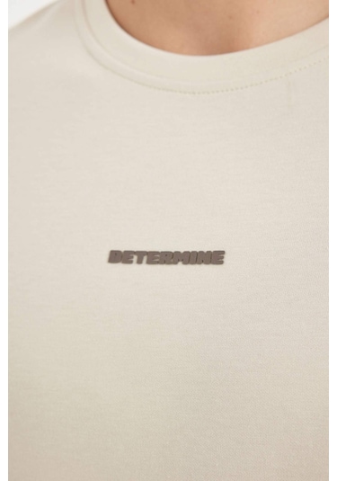 DeFacto Regular Fit Bisiklet Yaka Baskılı Ağır Kumaş Kısa Kollu Tişört C6139AX24AUER117