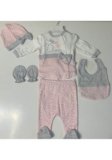 Nonna Baby Leopar 5li Zıbın Takımı Pembe