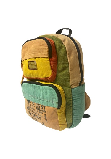 Kaliteli Tek Bölmeli Vintage Disayn Günlük Sırt Gezi Okul Seyahat Çantası Jannie Bag 27 Cm X 40 Cm Haki