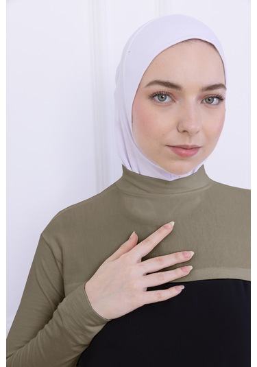 Balıkçı Yaka Boyunluklu Kolluk Açık Yeşil - Likralı Dik Yakalı Kadın Body Tesettür Crop Bolero Açık Yeşil