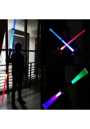 Artfulabode Yedi Sahne Renkli Performans Kılıcı, Işın Fx Flaş Çubuğu Ve Çekilebilir Çarmıh Aksesuarı 2'si 1 Arada Beyaz