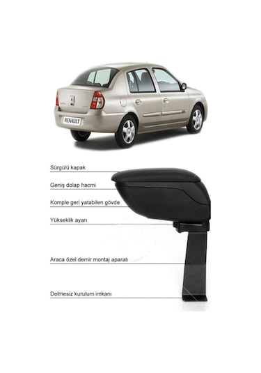 Renault Symbol 1998-2007 Kolçak Kol Dayama Sürgülü