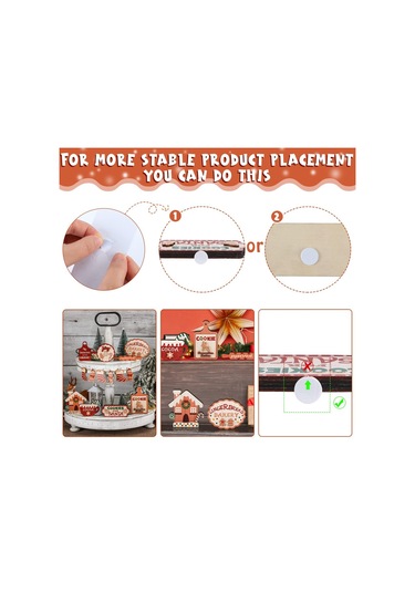 Hyt Noel Tiered Tray Noel Katmanlı Palet Ahşap Süslemeler Noel Hediyesi Kar Tanesi Dekor