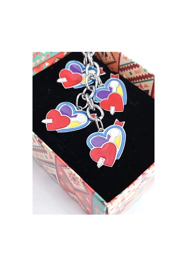 Kalp İçinde Kalp Metal Anahtarlık