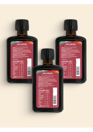 3'lü Ürün - Ravlaboom Bitkisel Ve Meyve İçerikli Karışım 250ml