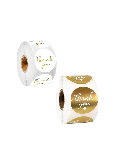 1000 Adet Teşekkür Ederim Etiketi Teşekkür Ederim Altın Etiket 1 İnç Rulo Teşekkür Ederim Etiketleri, Hediye Dekorasyonu İçin Teşekkür Ederim Etiketleri 2,5 Cm Çok Renkli