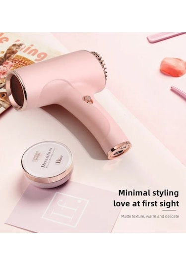 Lixiaqu01 Pink Yeni Kablosuz Saç Kurutma Makinesi Yüksek Rüzgar