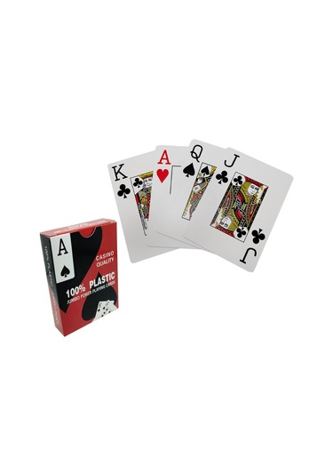 Kırmızı Pvc Plastik Su Geçirmez Jumbo Blackjack iskambil Oyun Kağıdı cin443kr