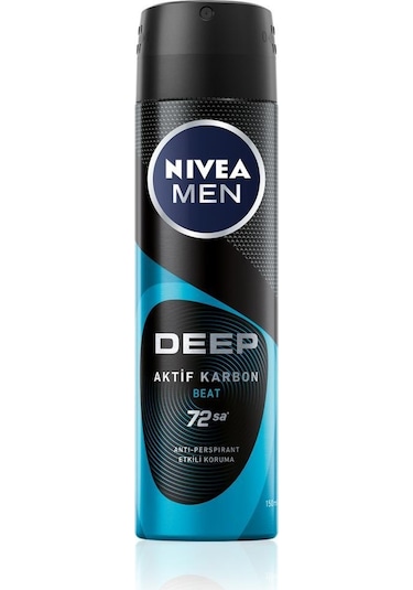 Nivea Men Deep Beat Aktif Karbon Erkek Sprey Deodorant 150 ML