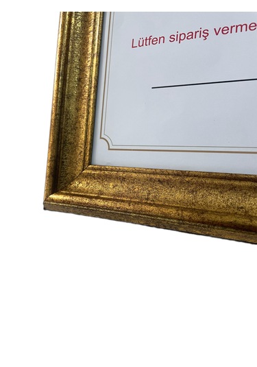 Diploma Çerçevesi - Hakiki Camlı Ürün - 25x35,2 Boyutta Gold Renk