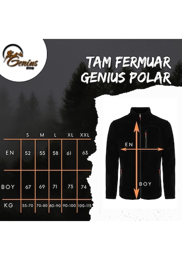 Genıus Store Store Kadın Polar Tam Fermuarlı Outdoor 3 Cepli Spor Polar Ceket Lacivert