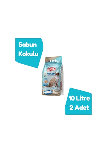 Energy Marsilya Sabunu Kokulu İnce Taneli Topaklaşan Bentonit Kedi Kumu 2 x 10 L