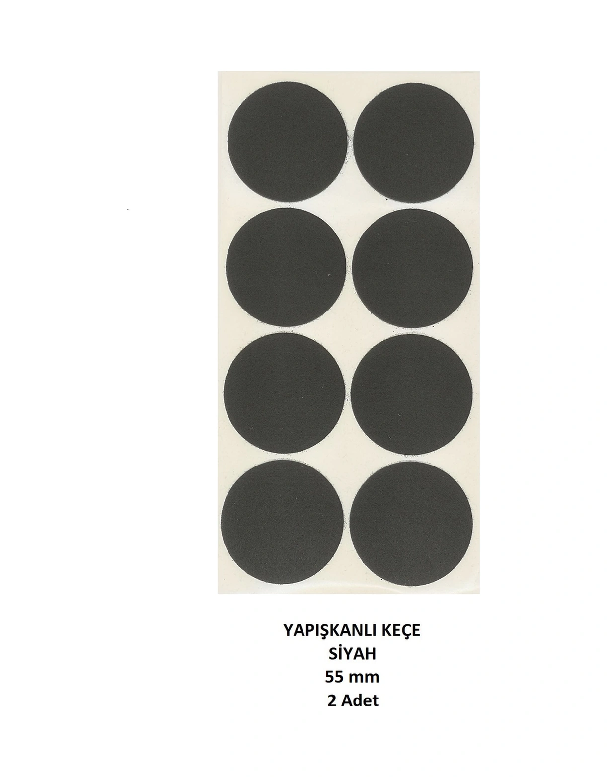 Zemin Koruyucu 55 Mm Siyah Keçe, Ses Ve Çizik Önleyici Siyah Mobilya Keçesi 2 Adet Siyah