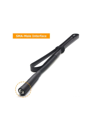 Lemestar Yüksek Kazançlı 124cm Katlanabilir Sma-male Telsiz Anteni - Vhf/uhf Çift Bantlı