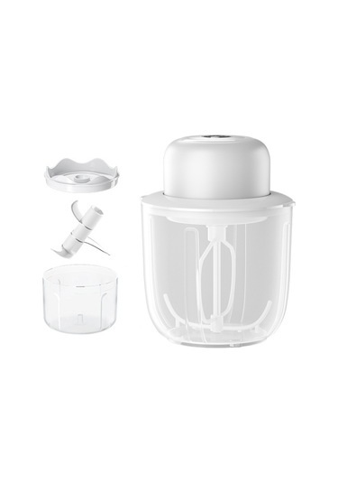 Monyee Usb Şarjlı 3 Vitesli Elektrikli Mikser - Yemek Kalitesi Kupa - El İstemez Tasarım - Beyaz Beyaz