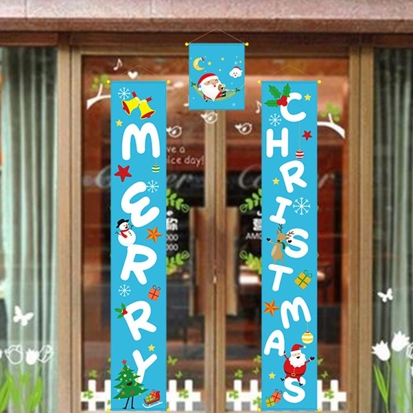 Fortunelane Noel Dekoru: 150cm Mavi Yaşlı Kardan Adam Perde Süsü, Dayanıklı Ve Çevik Mavi Mavi