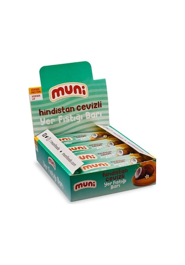 Muni Hindistan Cevizli Yer Fıstığı Barı 12 x 40 G