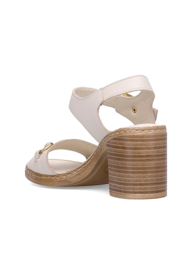 Mammamia D25ys-2420 Kadın Hakiki Deri Topuklu Sandalet Kemik Kemik