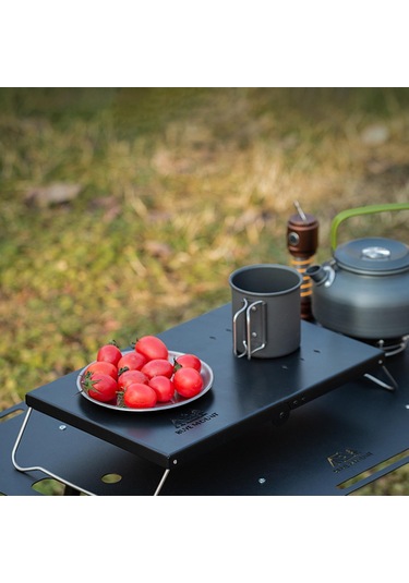 Dolıty Mini Kamp Masası Çok Amaçlı Yan Masa Açık Hava Siyah Siyah Çok Renkli