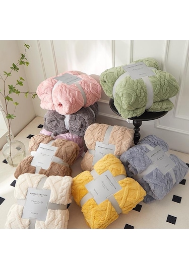 Yeşil Mercan Polar Basit Battaniye İskandinav Tarzı Çiçek Gazlı Bez Klima Yorgan Yumuşak Nefes Wrap Battaniye Yatak Örtüsü Ekose 100 150cm