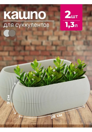 Tiko Home Çiçek Saksısı, Sukulent Saksısı 2'li Set, 1,3 Cm 175359585