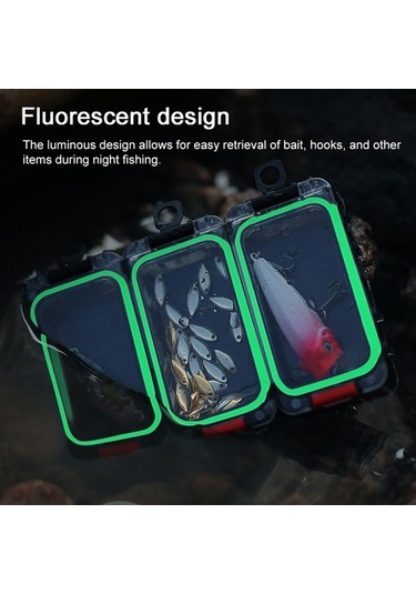 Novahub 6 Adet Dış Mekan Balık Avı Yem Kutusu Seti Işıldayan Parçalanabilir Balık Yemi Kutusu Mıknatıslı Su Geçirmez Balık Avı Aksesuarı Saklama Kutusu Balık İğnesi Kutusu