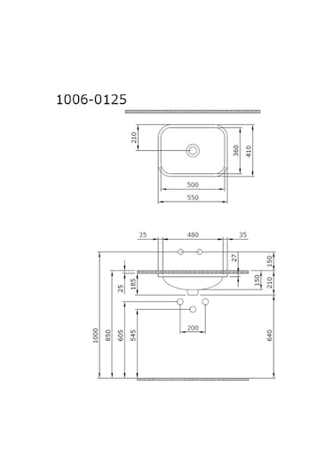Bocchi Scala Tezgahaltı Lavabo 55 CM Parlak Siyah 1006-005-0125