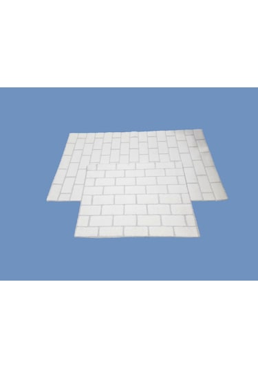 Banyo Paspası Klozet Set 2'li Erguvan Krem Desenli