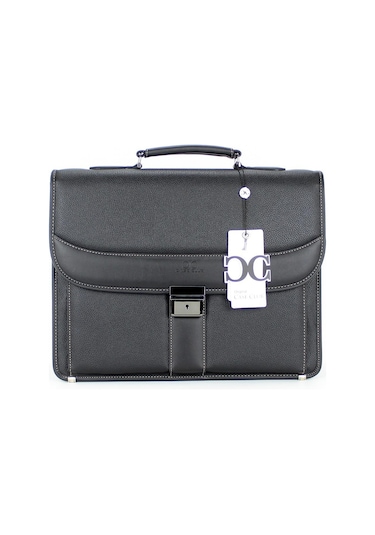 Deri Evrak Çantası Laptop Bölmeli 15.6 " İnç Siyah