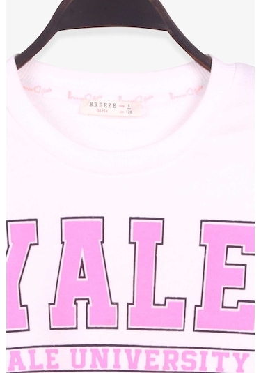 Kız Çocuk Sweatshirt Baskılı Ekru (8-14 Yaş)