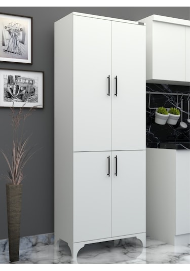 % 100 Mdf Lam Beyaz 4 Kapaklı Kapak Beyaz Gövde Çok Amaçlı Dolap % 100 Mdf Lam Beyaz 4 Kapaklı Kapak Beyaz Gövde Çok Amaçlı Dolap