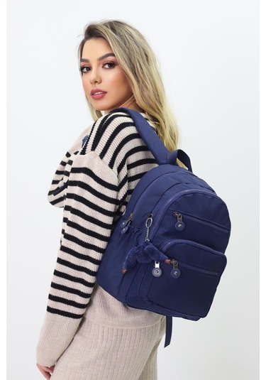 Sevimli Peluş Figürlü Günlük Kadın Sırt Çantası Şık, Kullanışlı, Okula Ve Seyahate Uygun Lacivert