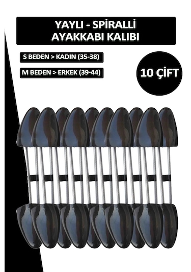 Comfy Siyah Yaylı Ayakkabı Kalıbı 10 Çift 35-38 Kadın Beden Siyah